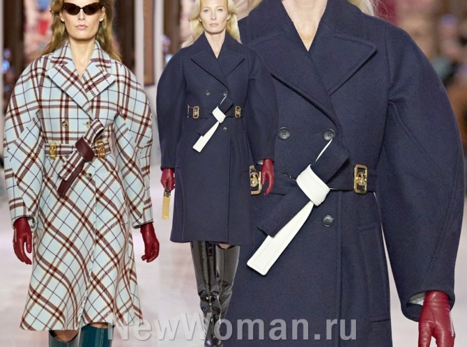 женское черное двубортное пальто от Lanvin осень-зима 2020-2021 с рукавом-окороком