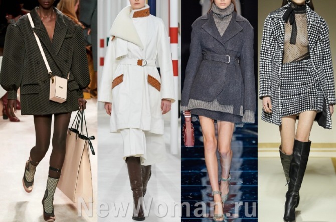 короткие пальто-полупальто модного сезона осень-зима 2020-2021 от мировых кутюрье