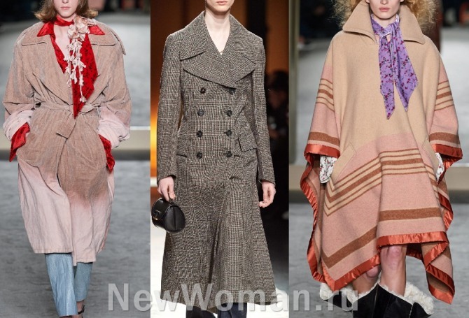 фото моделей осенних пальто 2020 для стройных и полных девушек
