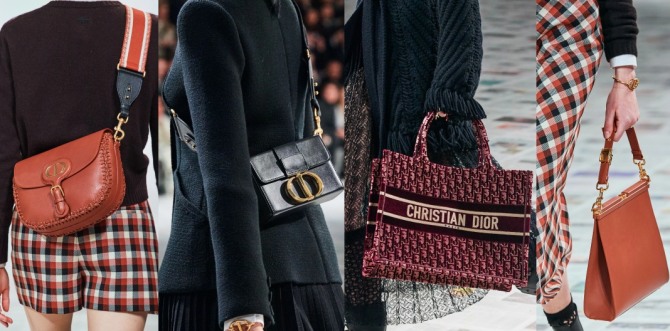мода на сумки от Christian Dior - подиум осень 2020