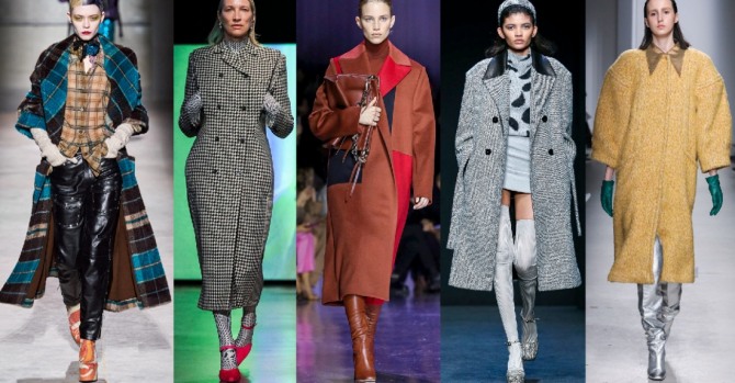 самые модные силуэты женских осенних пальто ниже колена - фото с модных показов на осень 2020 года
