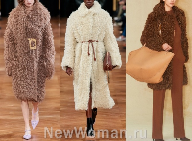 Главные тенденции меховой моды 2021 года - пальто "чебурашка" из искусственного меха для девушек