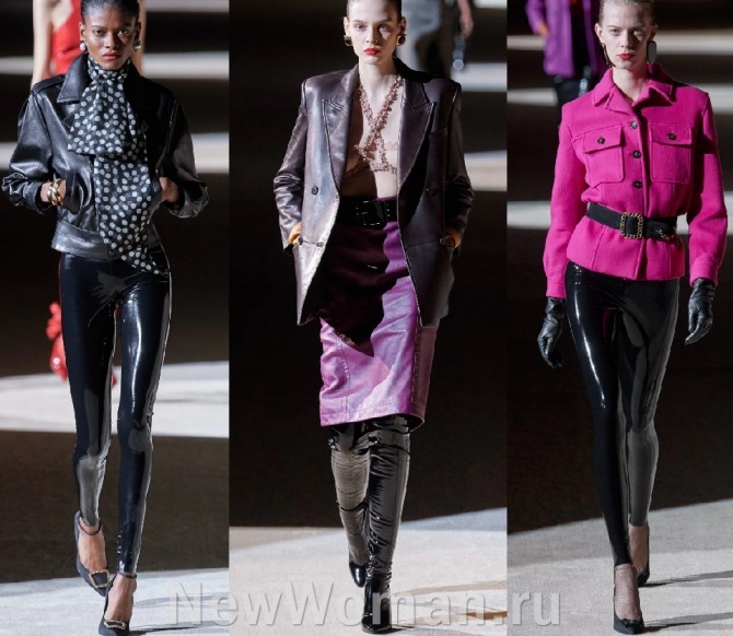тренды курточной женской моды осень-зима 2020-2021 от бренда Saint Laurent 