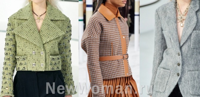 жакеты и пиджаки для женщин из твида - высокая мода осень-зима 2020-2021 года, подиум