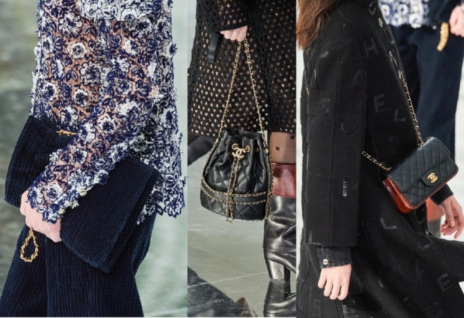 Chanel - модели осенних сумок 2020 года - фото с подиума