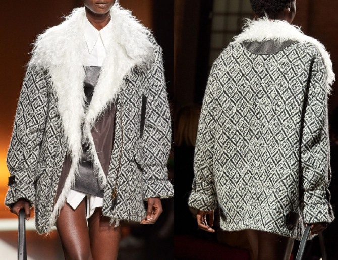 женская мода с подиумов мировых столиц, куртка 2021 года с геометрическим принтом от Tod’s