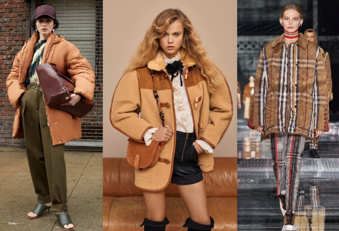 с чем девушкам стилизовать модные в 2021 году куртки оверсайз в коричневой цветовой гамме