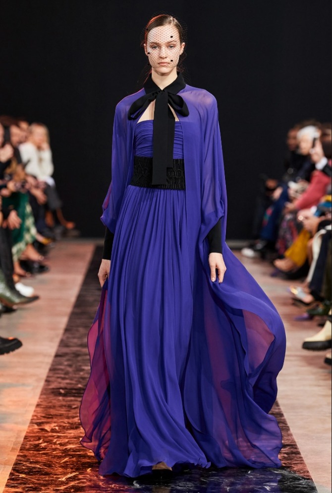 модные вечерние платья 2020-2021 - роскошное фиолетовой платье в пол для пожилых женщин