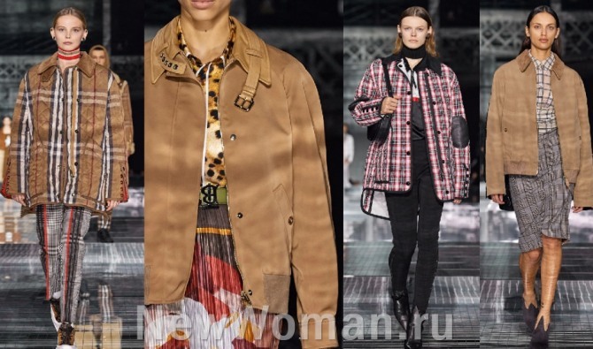 куртки в коричневой цветовой гамме на сезон осень-зима 2020-2021 - мода для женщин от бренда Burberry 
