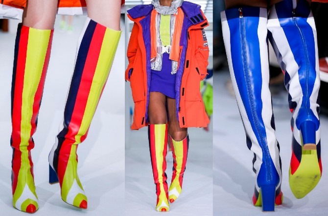 женские модные сапоги 2021 года из цветных полос от бренда Bosideng