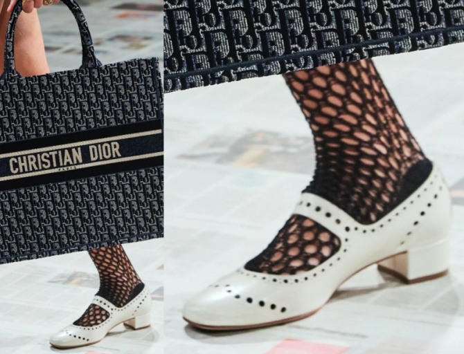 белые модные туфли 2021 года с перфорацией и ремешком-союзкой от бренда Christian Dior