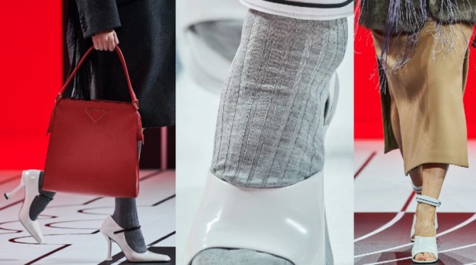 модный дом Prada - фото туфель белого цвета, тренды 2021 года