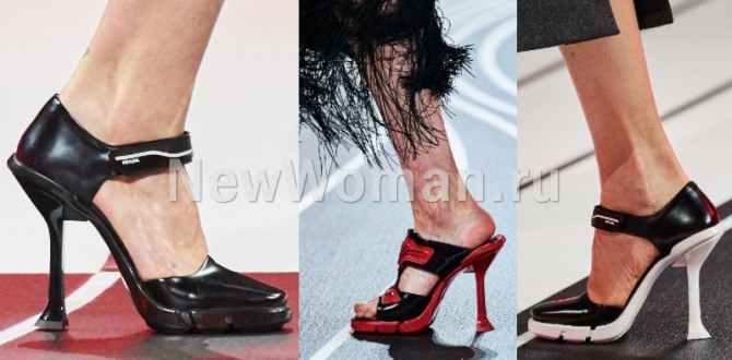 модные женские туфли 2021 года с высоким каблуком "рюмочка"