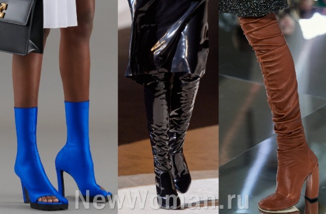модные тенденции и фото женских сапог 2021 года - сапоги чулки