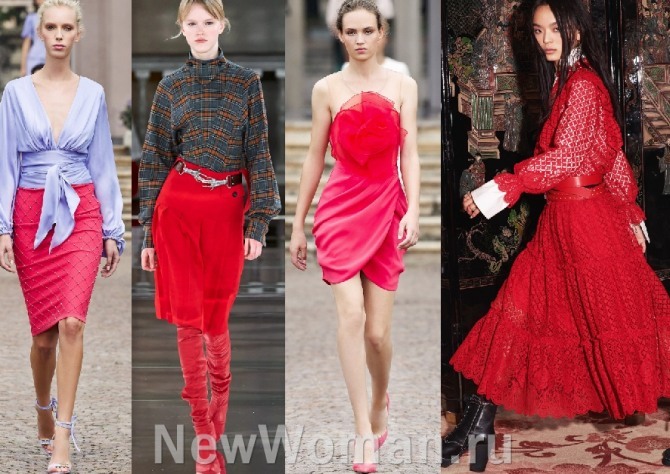  с чем стилизовать модную красную юбку 2021 года