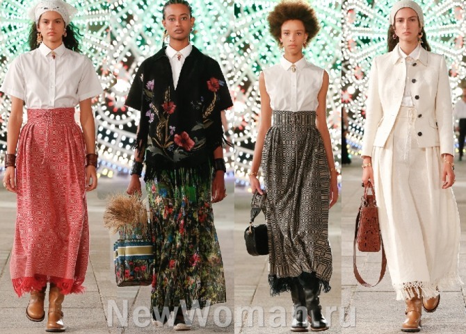 длинные весенние юбки 2021 года от бренда Christian Dior - фото с европейских показов женской весенней моды