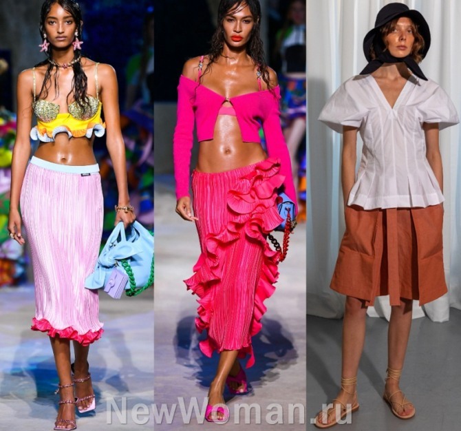 модная летняя женская одежда 2021 года - образы с юбками, фото новинки из последних коллекций мировых дизайнеров