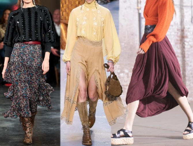 юбки из шифона - женская мода 2021 года, фото с подиумов мировых столиц