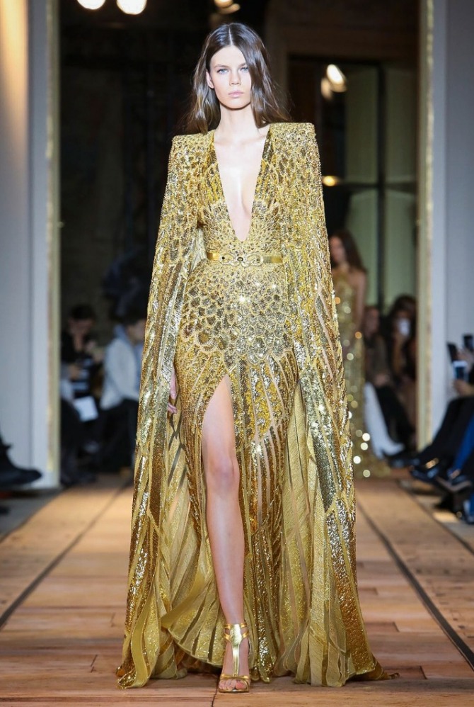 платье золотой металл от Zuhair Murad