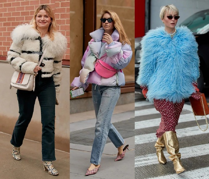 модные уличные тенденции Зима 2021 - зимние женские куртки с улиц Нью-Йорка