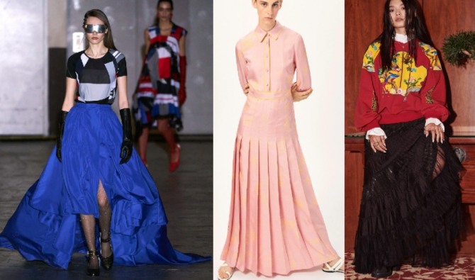 нарядные юбки макси длины - сезон 2021 года, модные луки из дизайнерских европейских коллекций