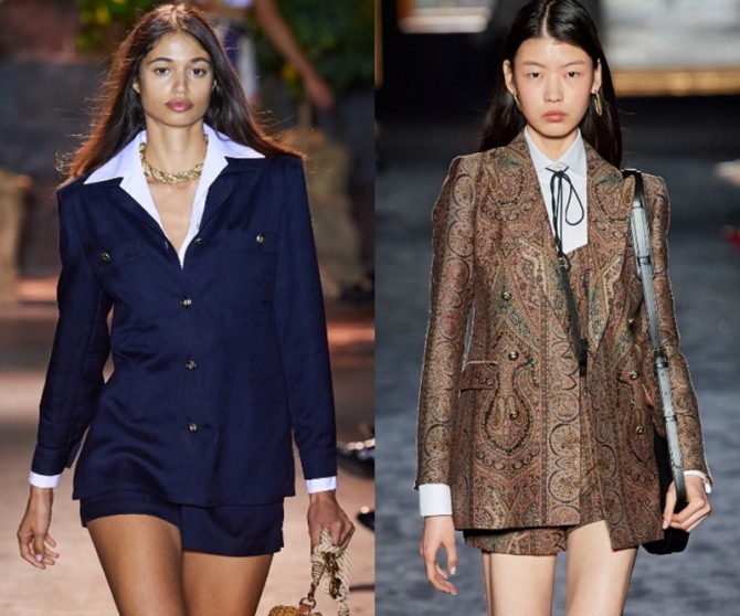 блузка, пиджак, шорты - стильные офисные образы для девушек на 2021 год