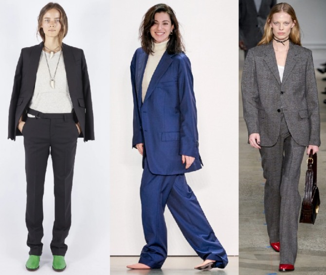 модный тренд женской моды 2021 года - мужской костюм