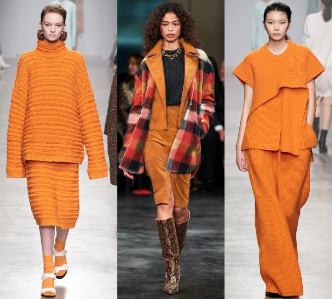 женские костюмы оранжевого цвета - фасоны 2021 года