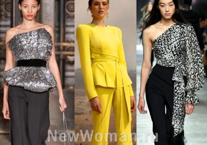 вечерние блузки с поясом - тренды  в женской стильной одежде2021 года