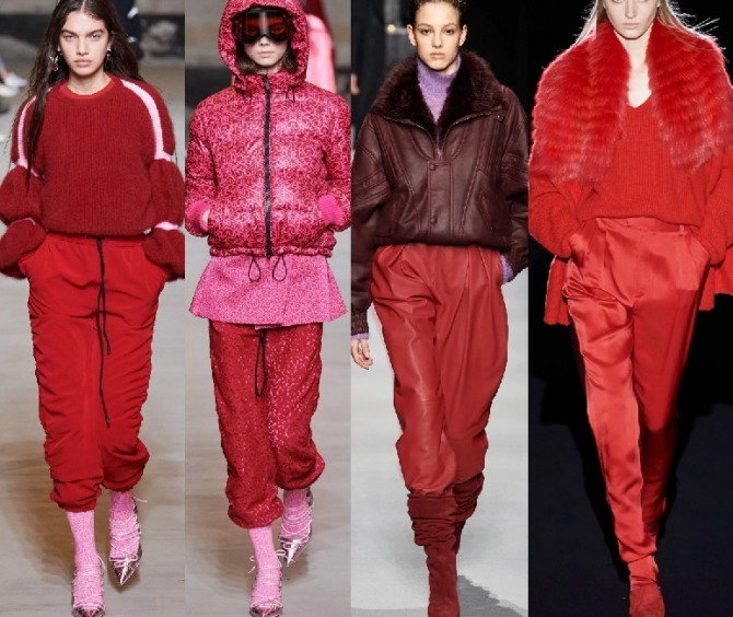 брюки красного цвета в тренде в 2021 году - фото идей от стилистов модных домов