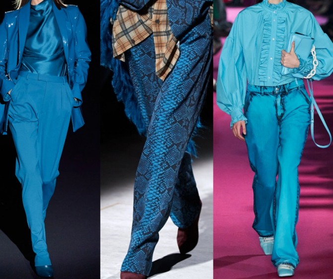 брюки цвета морской волны - модный тренд 2021 года в женской одежде