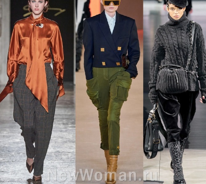 женские брюки галифе из шерсти и бархата - модный тренд 2021 года на холодный период