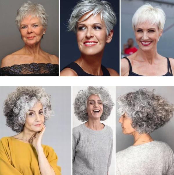 какую омолаживающую стрижку выбрать для седых волос в 50 лет