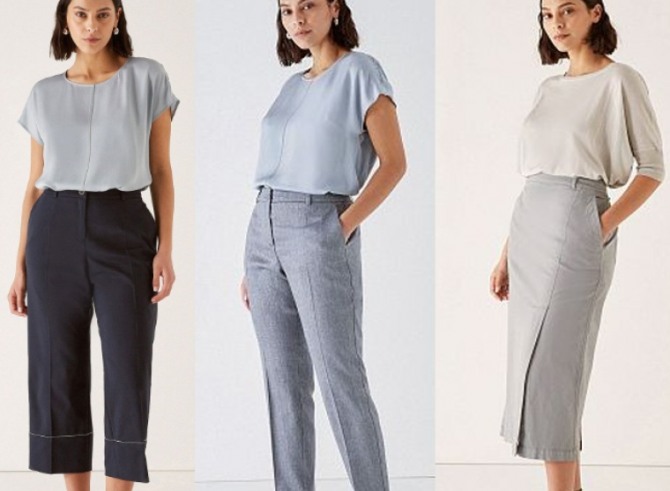 офисные летние образы для женщин на сезон лето 2021 - с юбками, блузками и брюками