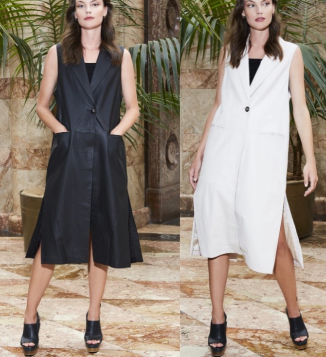 деловое платье-халат белого и черного цвета - летняя деловая мода 2021 года
