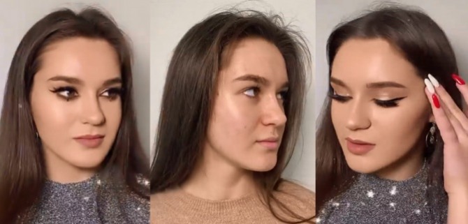 как макияж преобразил облик девушки - фото макияжа к выпускному платью 2021 года - до и после
