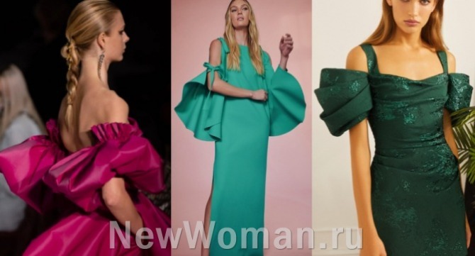 одна из основных тенденций вечерней моды 2021 года - платья с пышными рукавами