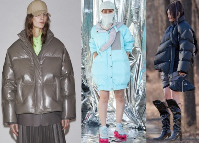 зимние дутые женские куртки 2022 - новинки с подиумов