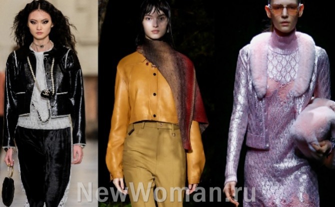Самые популярные модели и хиты в моде на женские куртки, фото дизайнерских женских курток спенсер с недель моды осень-зима 2021-2022, изящество и элегантность образов