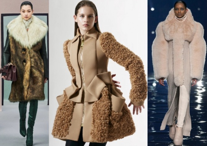 комбинированные из материалов разных фактур женские пальто 2022 года
