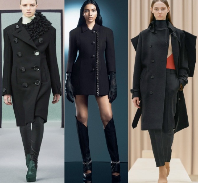 стильные женские пальто черного цвета на сезон осень-зима 2021-2022