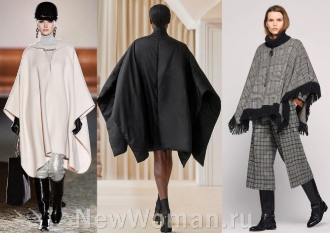 какие пальто в моде в 2022 году - пальто-пончо