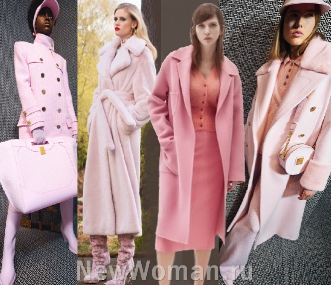  стильные молодежные образы с розовым пальто для девушек в стиле тотал-пинк