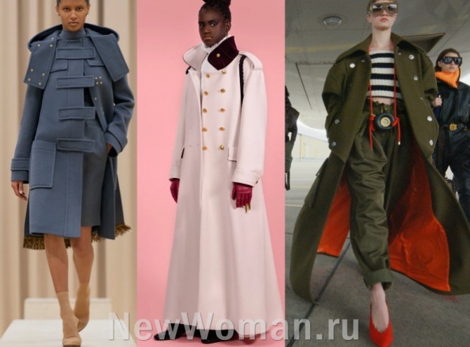 стиль милитари в женской пальтовой моде 2022 года - фото из коллекций европейских модельеров