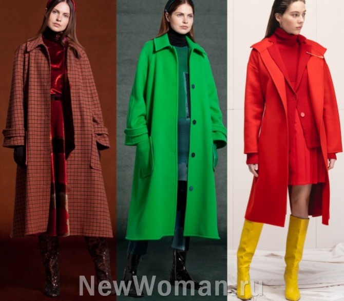  тенденции уличной демисезонной моды 2022 года - пальто ниже колена трапециевидного и прямого силуэта