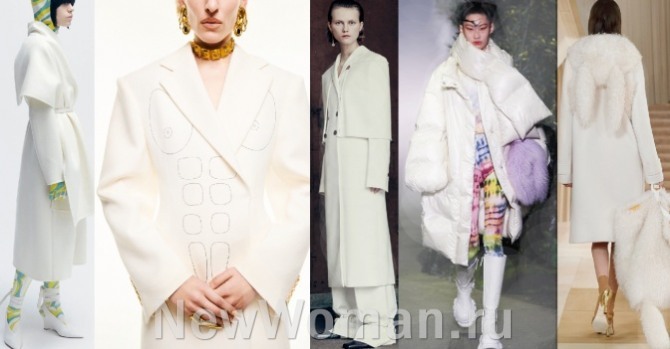  белые дизайнерские пальто 2022 года разной длины и кроя - фото трендов
