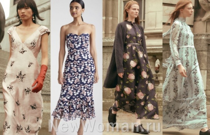 платья миди и макси с цветочным паттерном - европейские тренды в женской одежде 2022 года