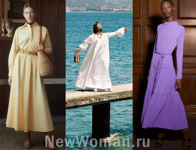 длинные платья миди и мидакси - модели на весну 2022 года