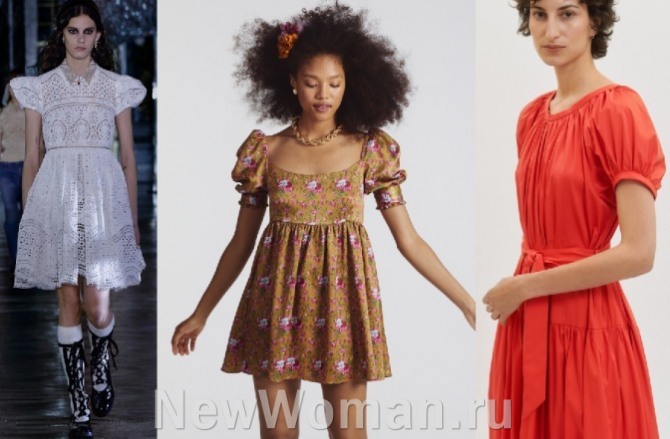 летняя модная одежда 2022 года для девушек - красивые платья с рукавами-фонариками
