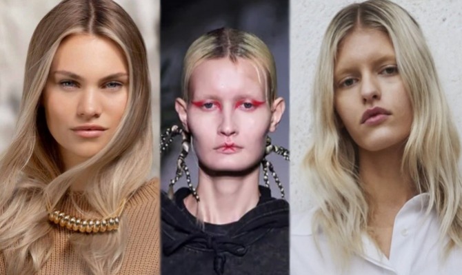 контрастные темные корни волос - модный тренд для длинных причесок сезона осень-зима 2021-2022